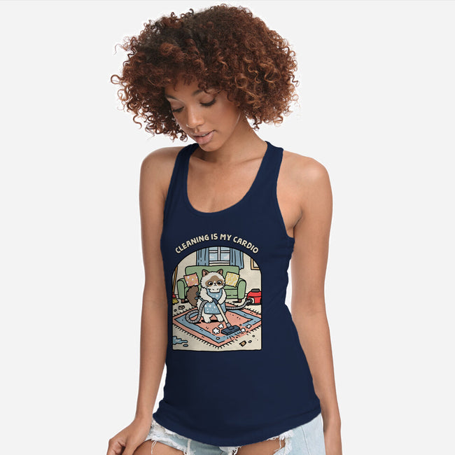 Cleaning Is My Cardio-Womens-Racerback-Tank-GoshWow