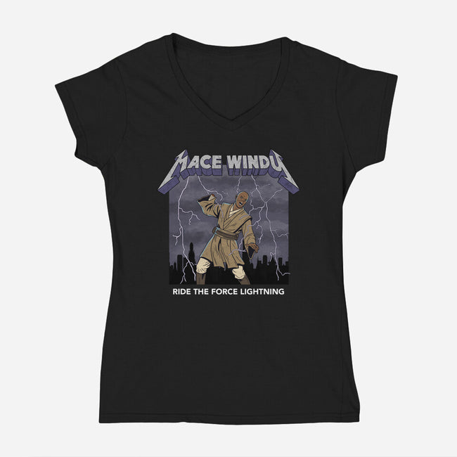 Ride The Force Lightning-Womens-V-Neck-Tee-milasneeze