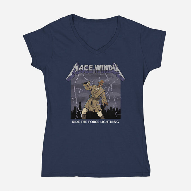 Ride The Force Lightning-Womens-V-Neck-Tee-milasneeze