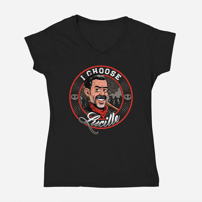 I Choose Lucille-Womens-V-Neck-Tee-Tronyx79