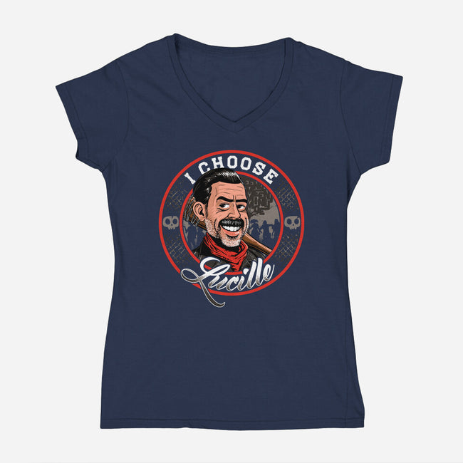 I Choose Lucille-Womens-V-Neck-Tee-Tronyx79