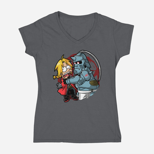 Why You Little Alchemist-Womens-V-Neck-Tee-Barbadifuoco