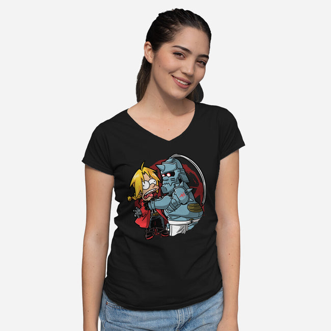 Why You Little Alchemist-Womens-V-Neck-Tee-Barbadifuoco