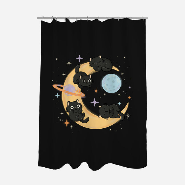 Moon Kitties-None-Polyester-Shower Curtain-Freecheese