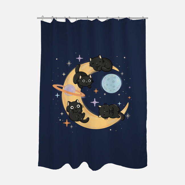Moon Kitties-None-Polyester-Shower Curtain-Freecheese