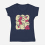 Berry Ghosts-Womens-V-Neck-Tee-xMorfina