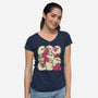 Berry Ghosts-Womens-V-Neck-Tee-xMorfina