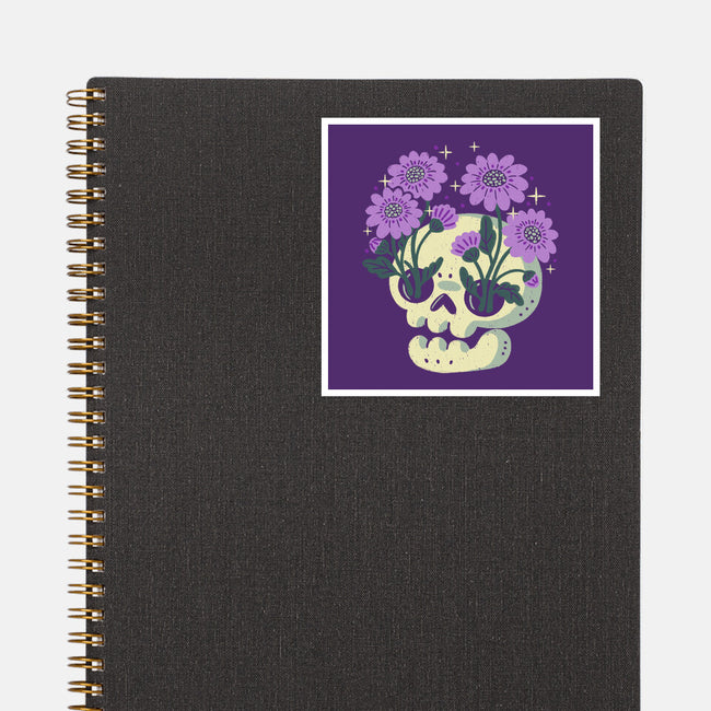 Flower Skull-None-Glossy-Sticker-xMorfina