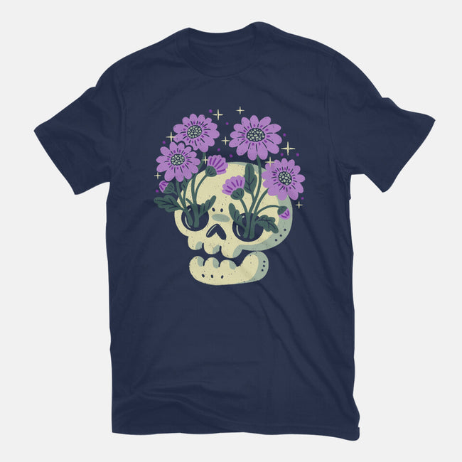 Flower Skull-Unisex-Basic-Tee-xMorfina