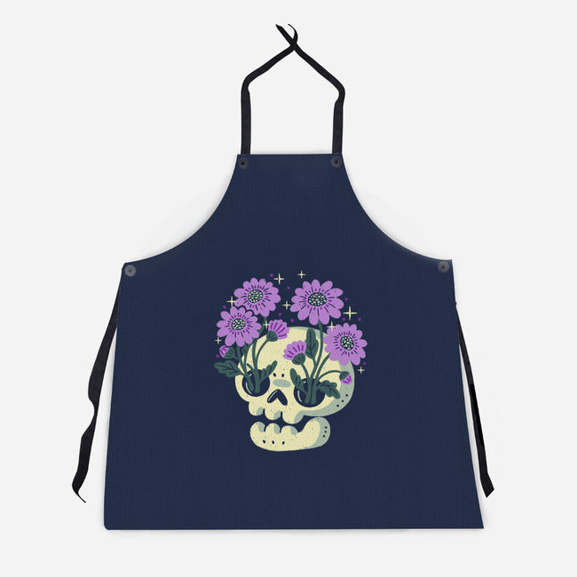 Flower Skull-Unisex-Kitchen-Apron-xMorfina