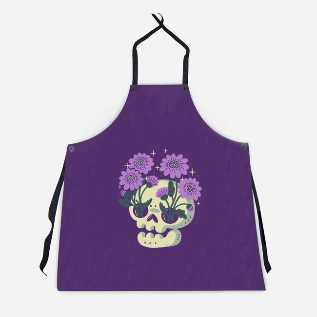 Flower Skull-Unisex-Kitchen-Apron-xMorfina