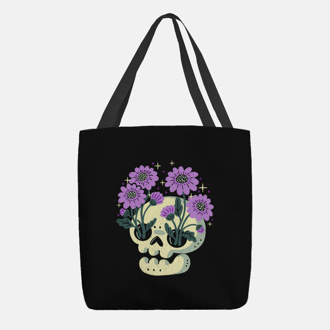 Flower Skull-None-Basic Tote-Bag-xMorfina