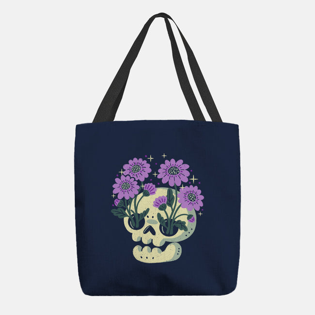 Flower Skull-None-Basic Tote-Bag-xMorfina