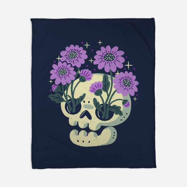 Flower Skull-None-Fleece-Blanket-xMorfina