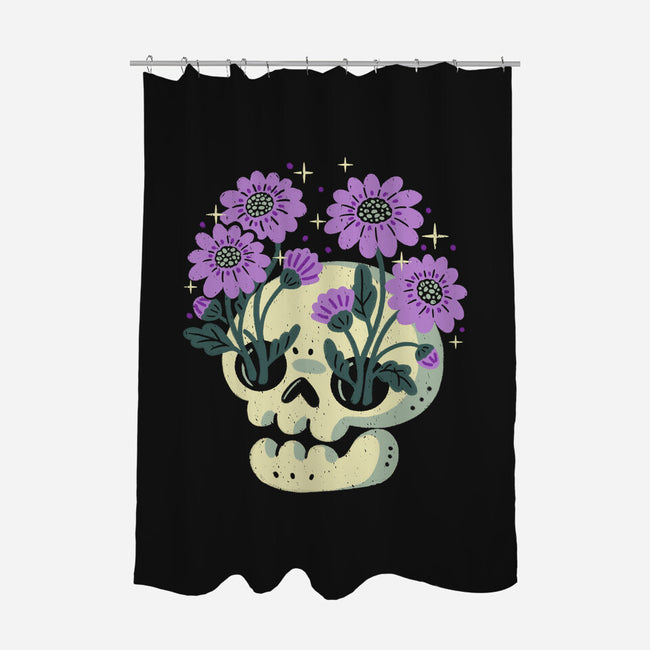 Flower Skull-None-Polyester-Shower Curtain-xMorfina
