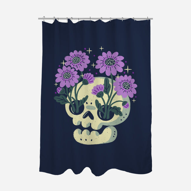 Flower Skull-None-Polyester-Shower Curtain-xMorfina