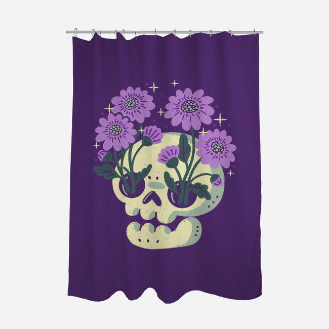 Flower Skull-None-Polyester-Shower Curtain-xMorfina
