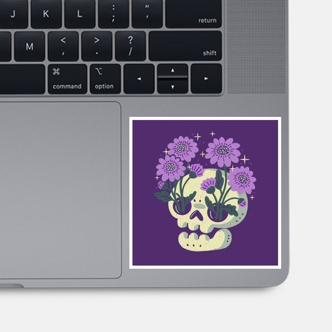 Flower Skull-None-Glossy-Sticker-xMorfina