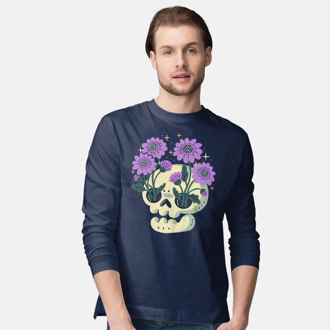 Flower Skull-Mens-Long Sleeved-Tee-xMorfina