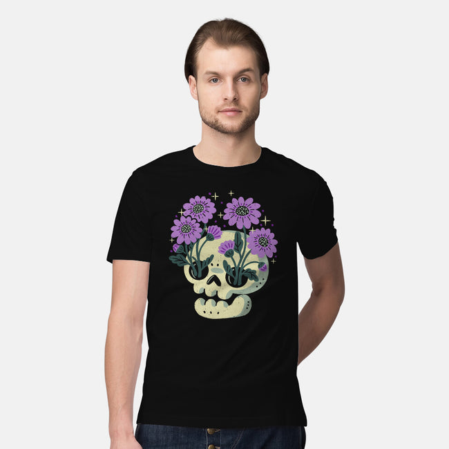 Flower Skull-Mens-Premium-Tee-xMorfina