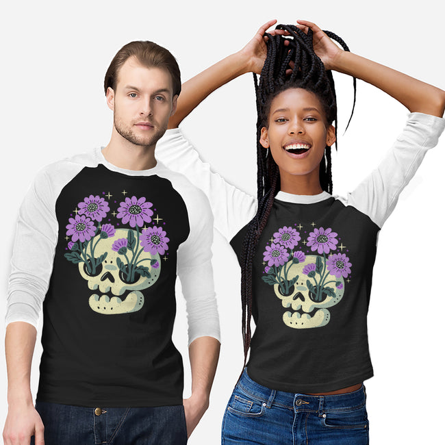 Flower Skull-Unisex-Baseball-Tee-xMorfina