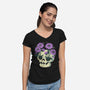 Flower Skull-Womens-V-Neck-Tee-xMorfina