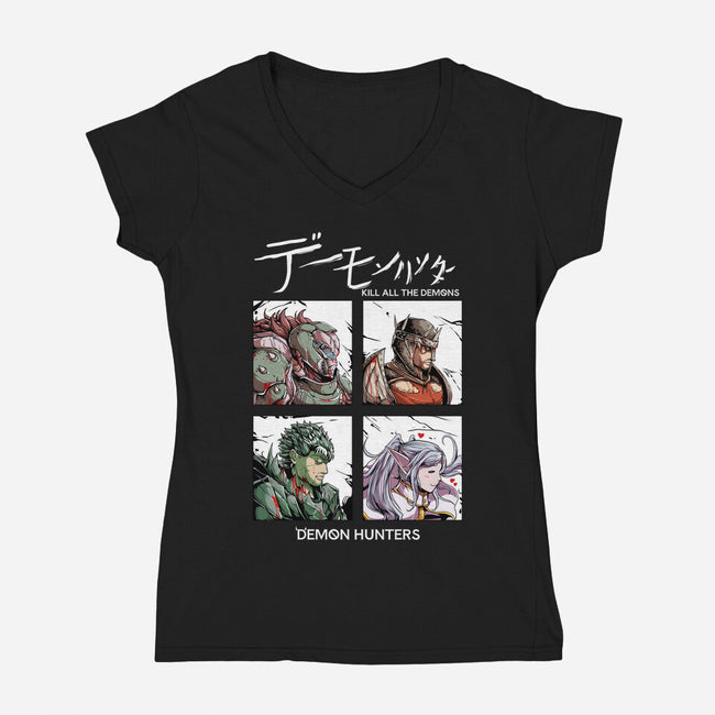 Slay All Demons-Womens-V-Neck-Tee-Guilherme magno de oliveira