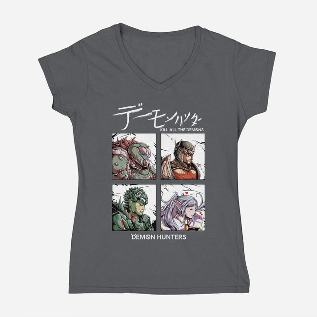 Slay All Demons-Womens-V-Neck-Tee-Guilherme magno de oliveira