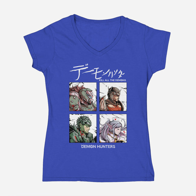 Slay All Demons-Womens-V-Neck-Tee-Guilherme magno de oliveira
