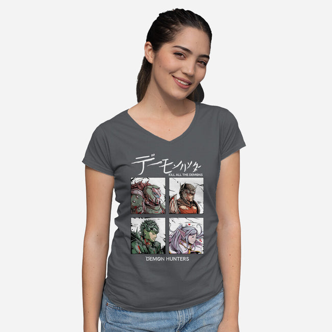 Slay All Demons-Womens-V-Neck-Tee-Guilherme magno de oliveira