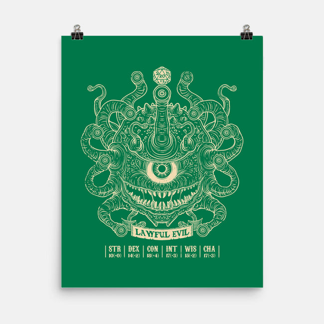 Lawful Evil Beholder-None-Matte-Poster-drbutler