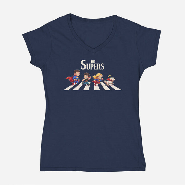 The Supers-Womens-V-Neck-Tee-2DFeer