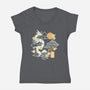 Origami Dragon-Womens-V-Neck-Tee-NemiMakeit