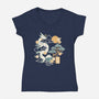 Origami Dragon-Womens-V-Neck-Tee-NemiMakeit