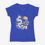 Origami Dragon-Womens-V-Neck-Tee-NemiMakeit