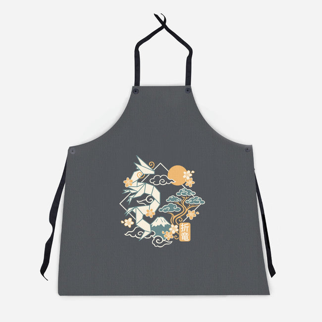 Origami Dragon-Unisex-Kitchen-Apron-NemiMakeit