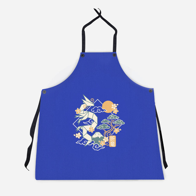 Origami Dragon-Unisex-Kitchen-Apron-NemiMakeit