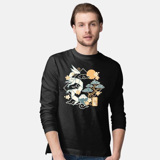 Origami Dragon-Mens-Long Sleeved-Tee-NemiMakeit