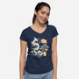 Origami Dragon-Womens-V-Neck-Tee-NemiMakeit
