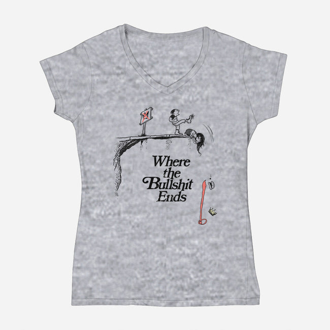 Off A Cliff-Womens-V-Neck-Tee-SeamusAran