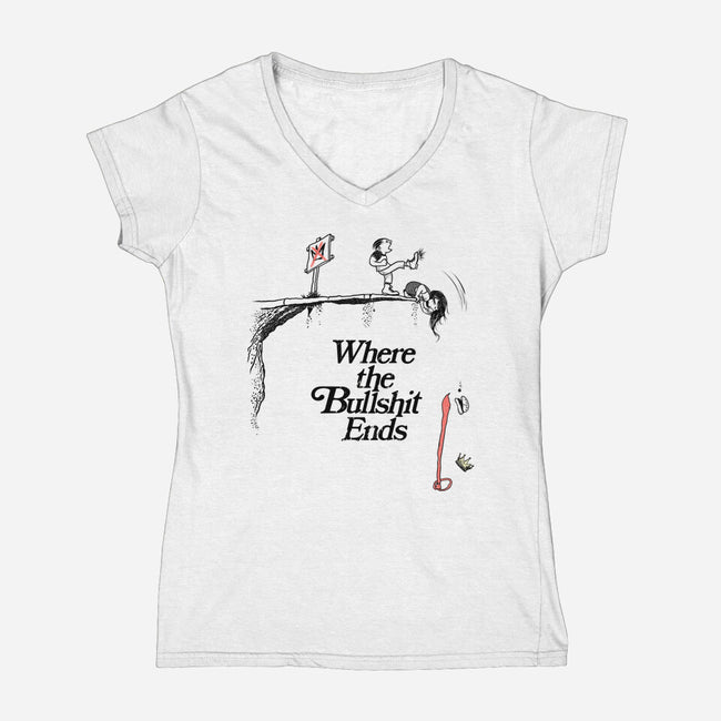 Off A Cliff-Womens-V-Neck-Tee-SeamusAran