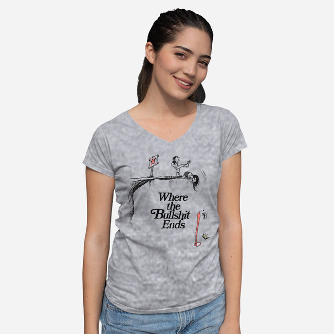 Off A Cliff-Womens-V-Neck-Tee-SeamusAran