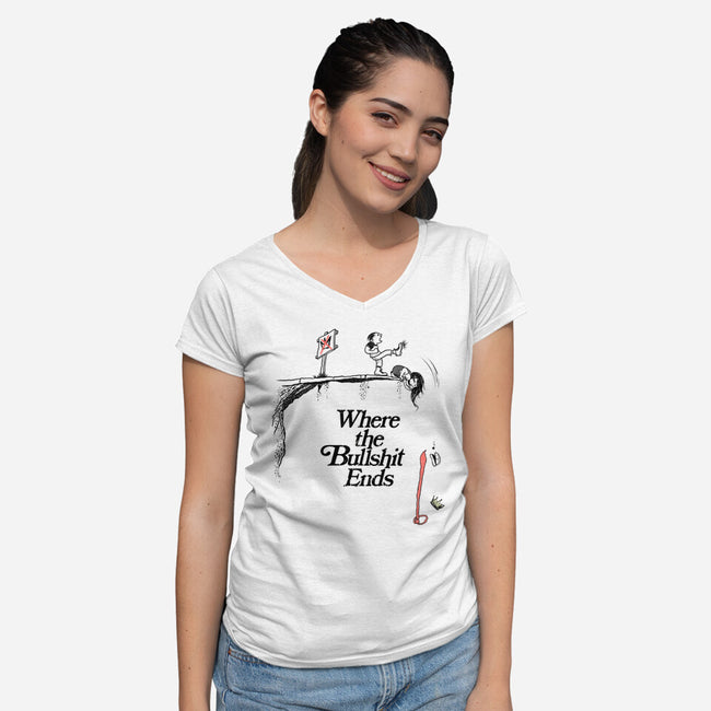 Off A Cliff-Womens-V-Neck-Tee-SeamusAran