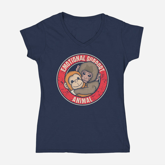 Emotional Support Punch-Womens-V-Neck-Tee-turborat14
