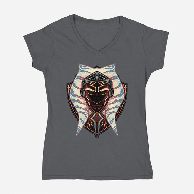 One Tough Padawan-Womens-V-Neck-Tee-glitchygorilla