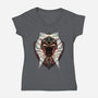 One Tough Padawan-Womens-V-Neck-Tee-glitchygorilla