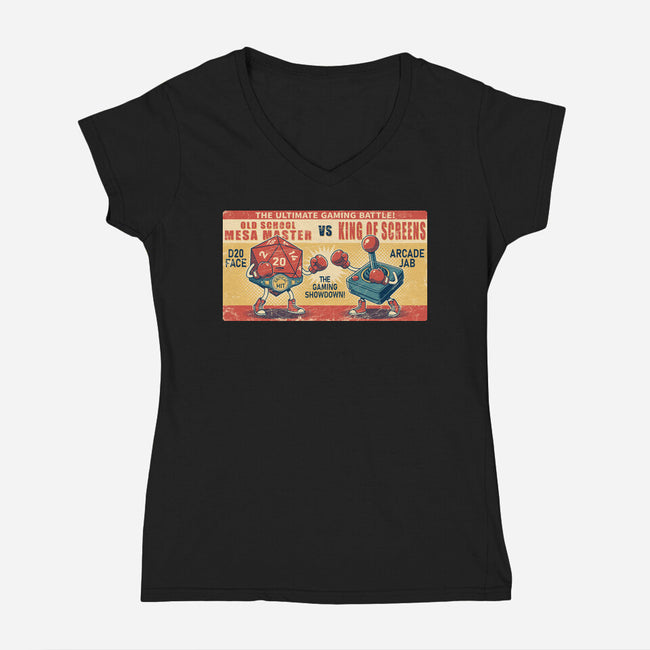 Ultimate Gaming Battle-Womens-V-Neck-Tee-JCMaziu