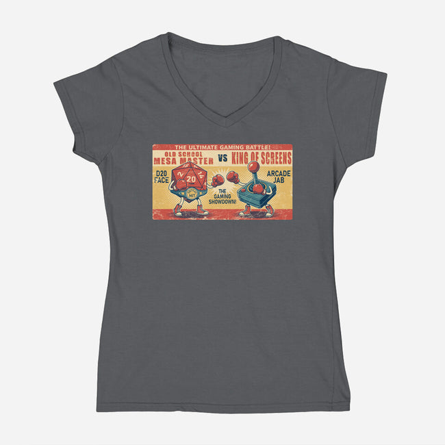 Ultimate Gaming Battle-Womens-V-Neck-Tee-JCMaziu