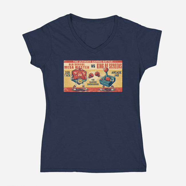 Ultimate Gaming Battle-Womens-V-Neck-Tee-JCMaziu