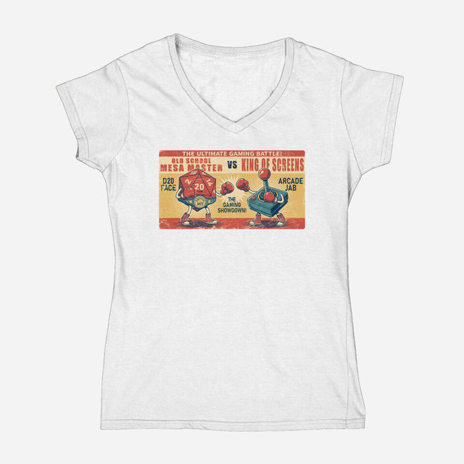 Ultimate Gaming Battle-Womens-V-Neck-Tee-JCMaziu